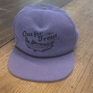 Purple 'Out for Trout' Graphic Rope-Trim Cap